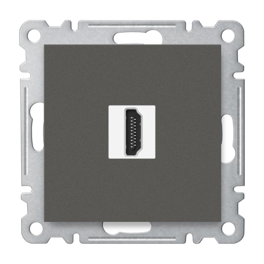 HDMI DURCHGANG ANSCHLUSSDOSE ( Einsatz + Deckel ) LUNIS Anthrazit