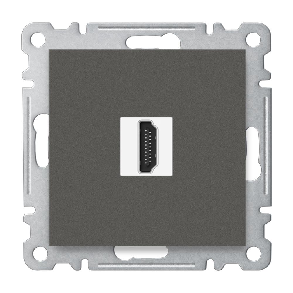 HDMI DURCHGANG ANSCHLUSSDOSE ( Einsatz + Deckel ) LUNIS Anthrazit