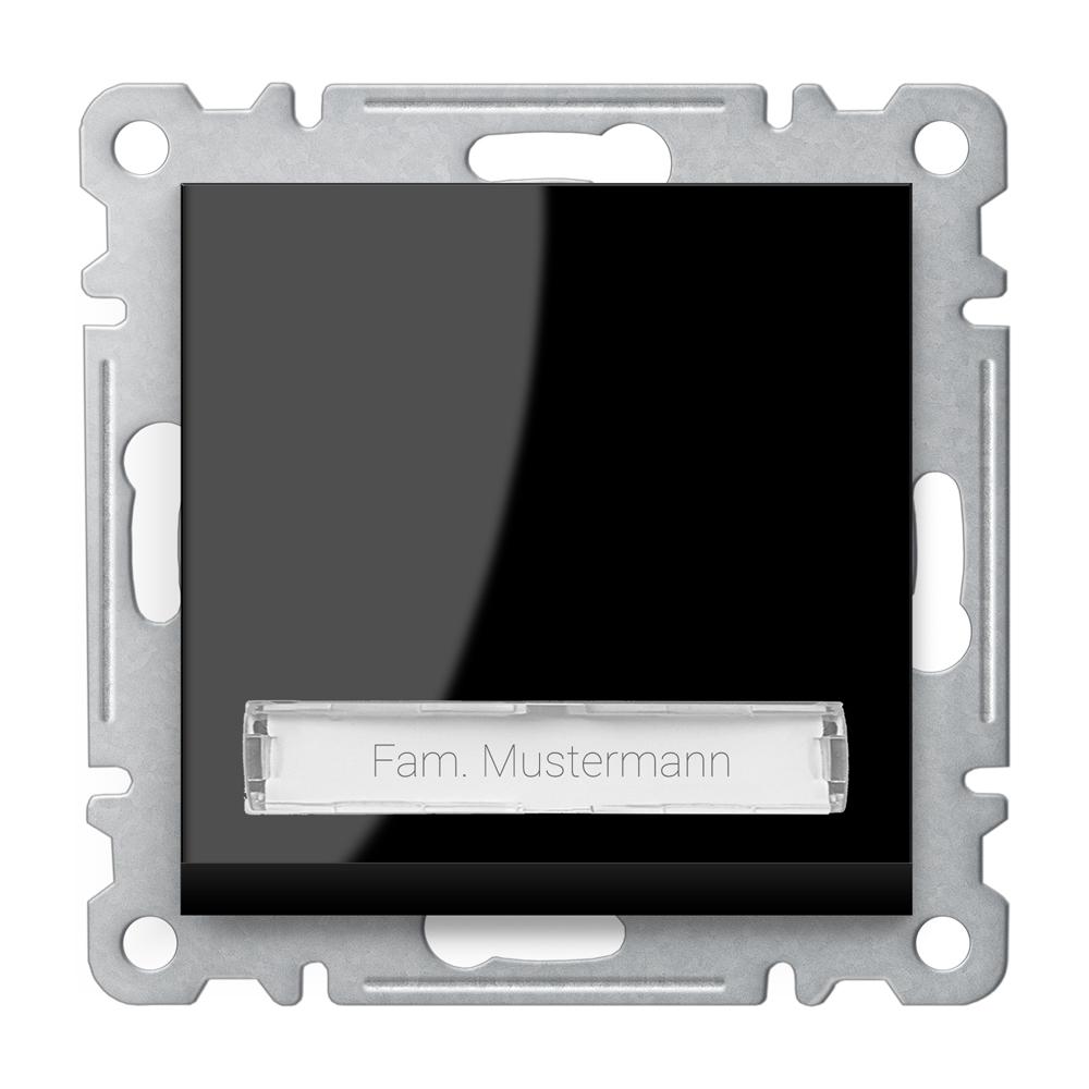 KLINGELTASTER mit NAMENSSCHILD ( Einsatz + Wippe ) LUNIS Schwarz