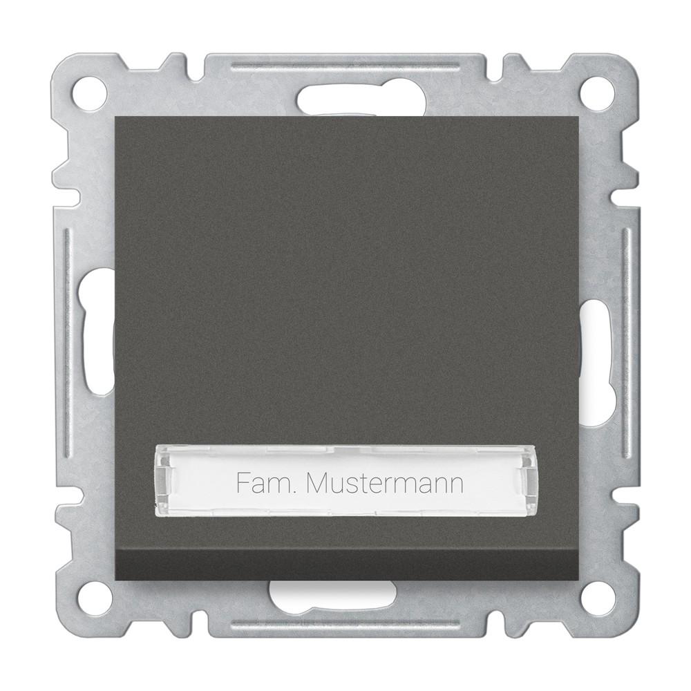 KLINGELTASTER mit NAMENSSCHILD ( Einsatz + Wippe ) KAREA Anthrazit