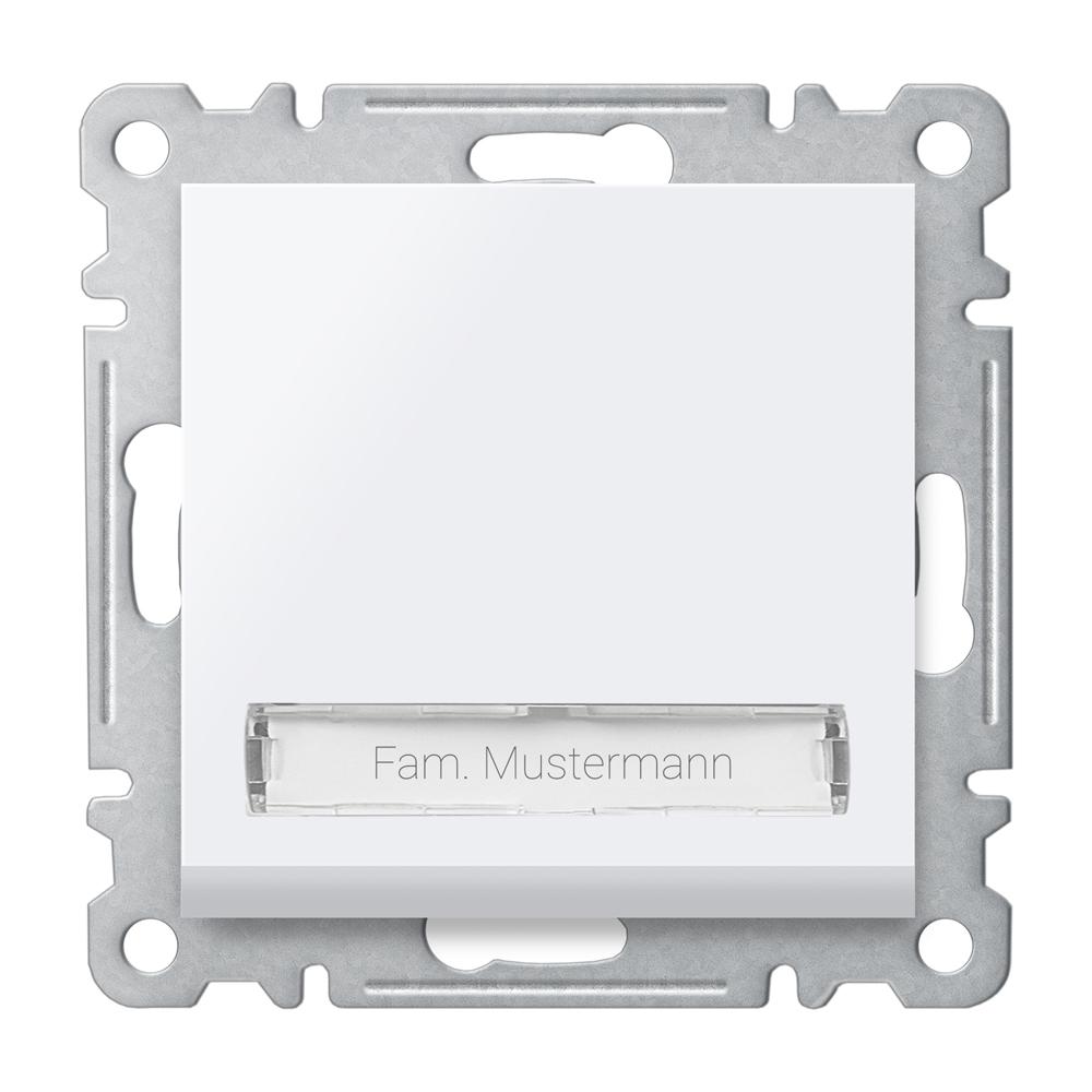KLINGELTASTER NAMENSSCHILD ( Einsatz + Wippe ) LUNIS Alpinweiss