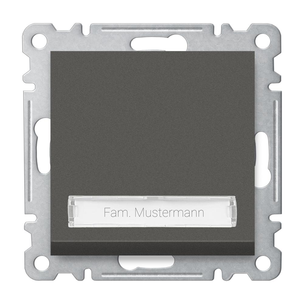 KLINGELTASTER mit NAMENSSCHILD ( Einsatz + Wippe ) LUNIS Anthrazit