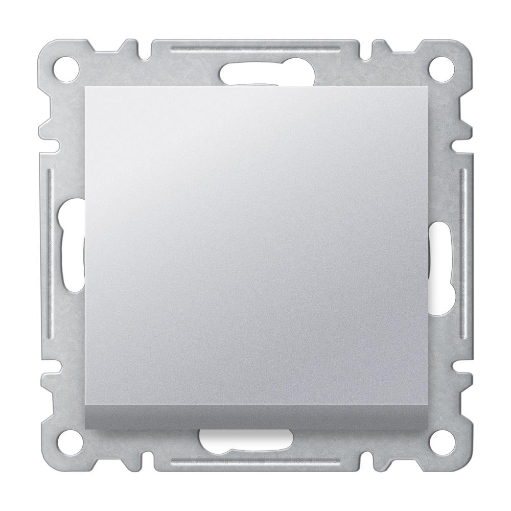 EIN UND AUSSCHALTER ( Einsatz + Wippe ) KAREA Met. Silber
