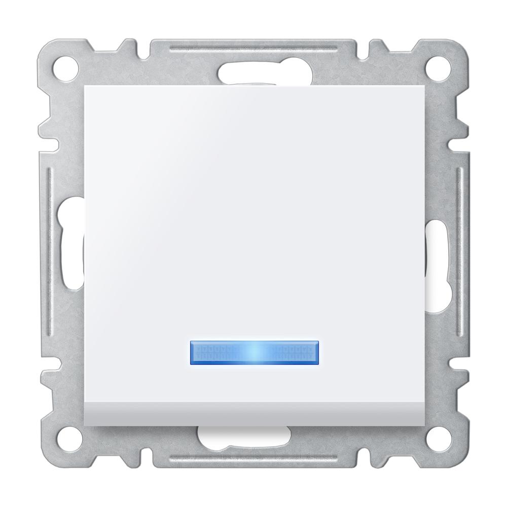 WECHSELSCHALTER mit LED ( Einsatz + Wippe ) KAREA Alpinweiss