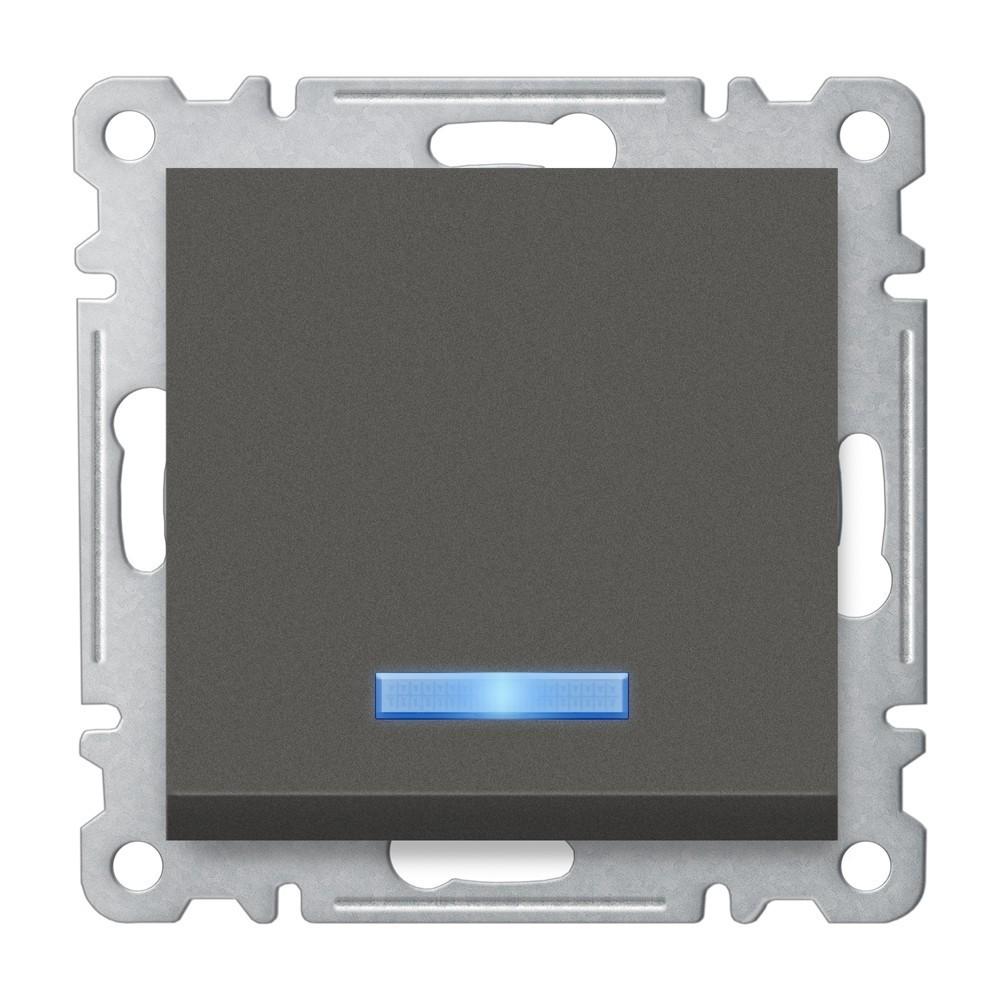 EIN UND AUSSCHALTER mit LED ( Einsatz + Wippe ) KAREA Anthrazit