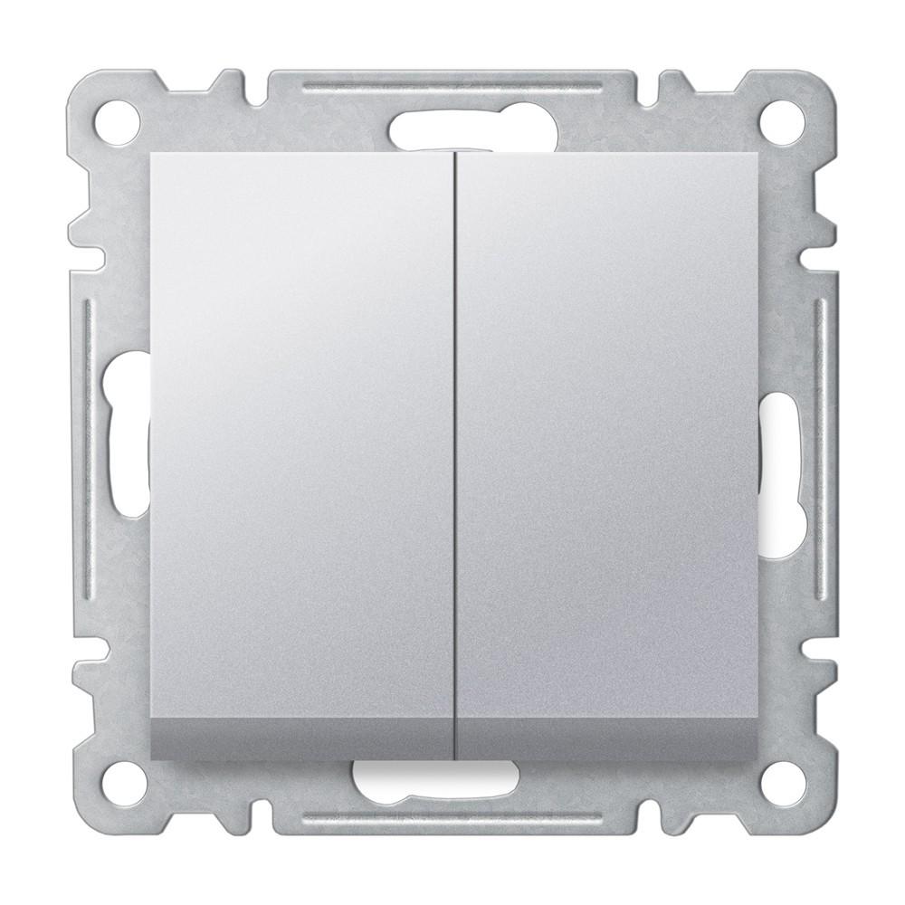 SERIENSCHALTER ( Einsatz + Wippe ) LUNIS Met. Silber