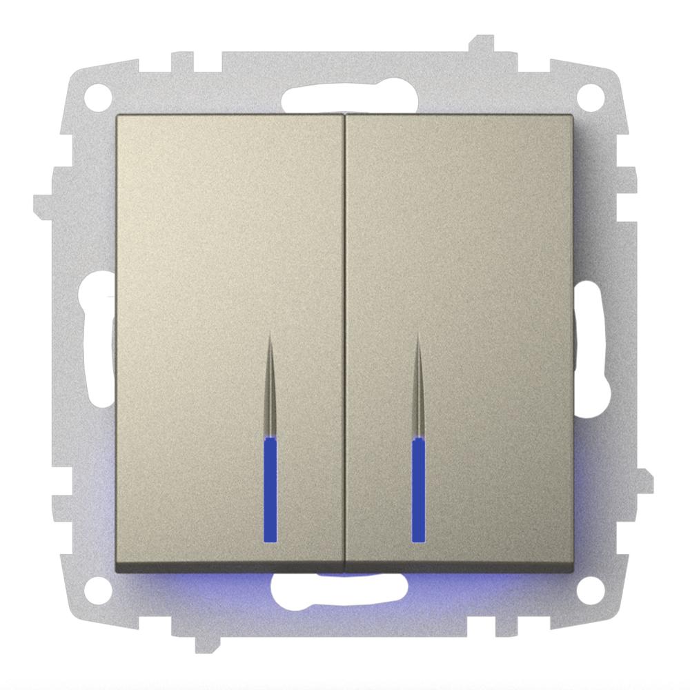 SERIENSCHALTER mit LED (Einsatz + Wippe) ZENA Titanium