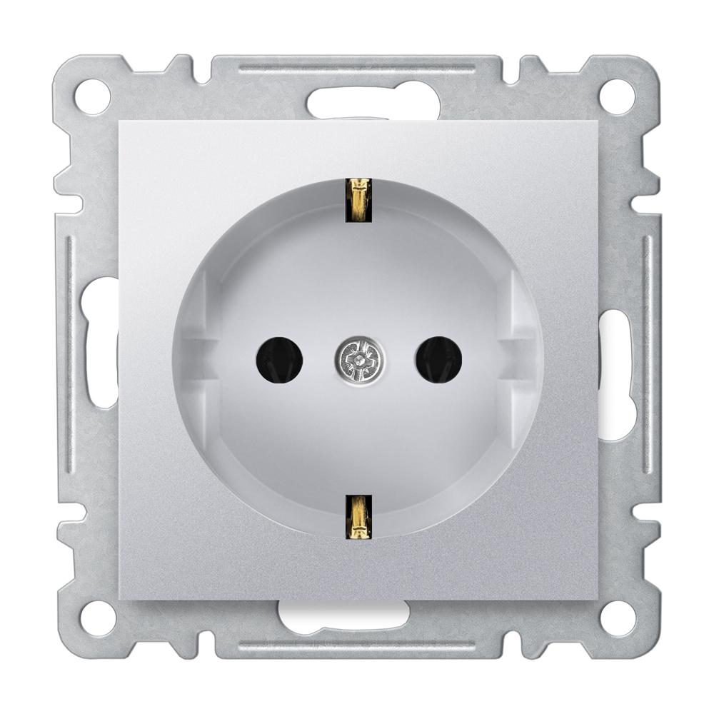 STECKDOSE ( Einsatz + Deckel ) KAREA Met. Silber