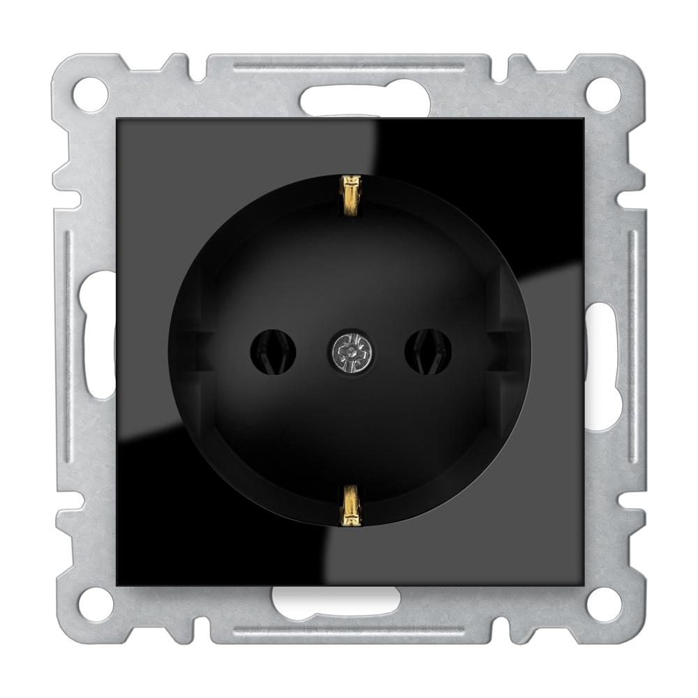 STECKDOSE ( Einsatz + Deckel ) LUNIS Schwarz