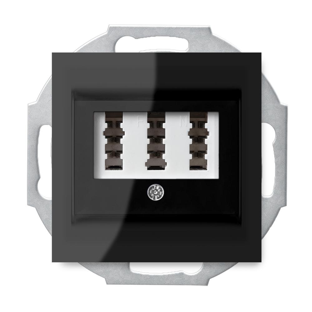 NFN TAE Telefon Anschlussdose ( Einsatz + Deckel ) LUNIS Schwarz