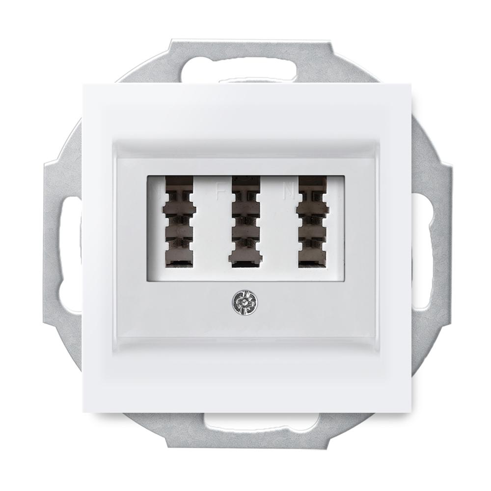 NFN TAE Telefon Anschlussdose ( Einsatz + Deckel ) LUNIS Alpinweiss