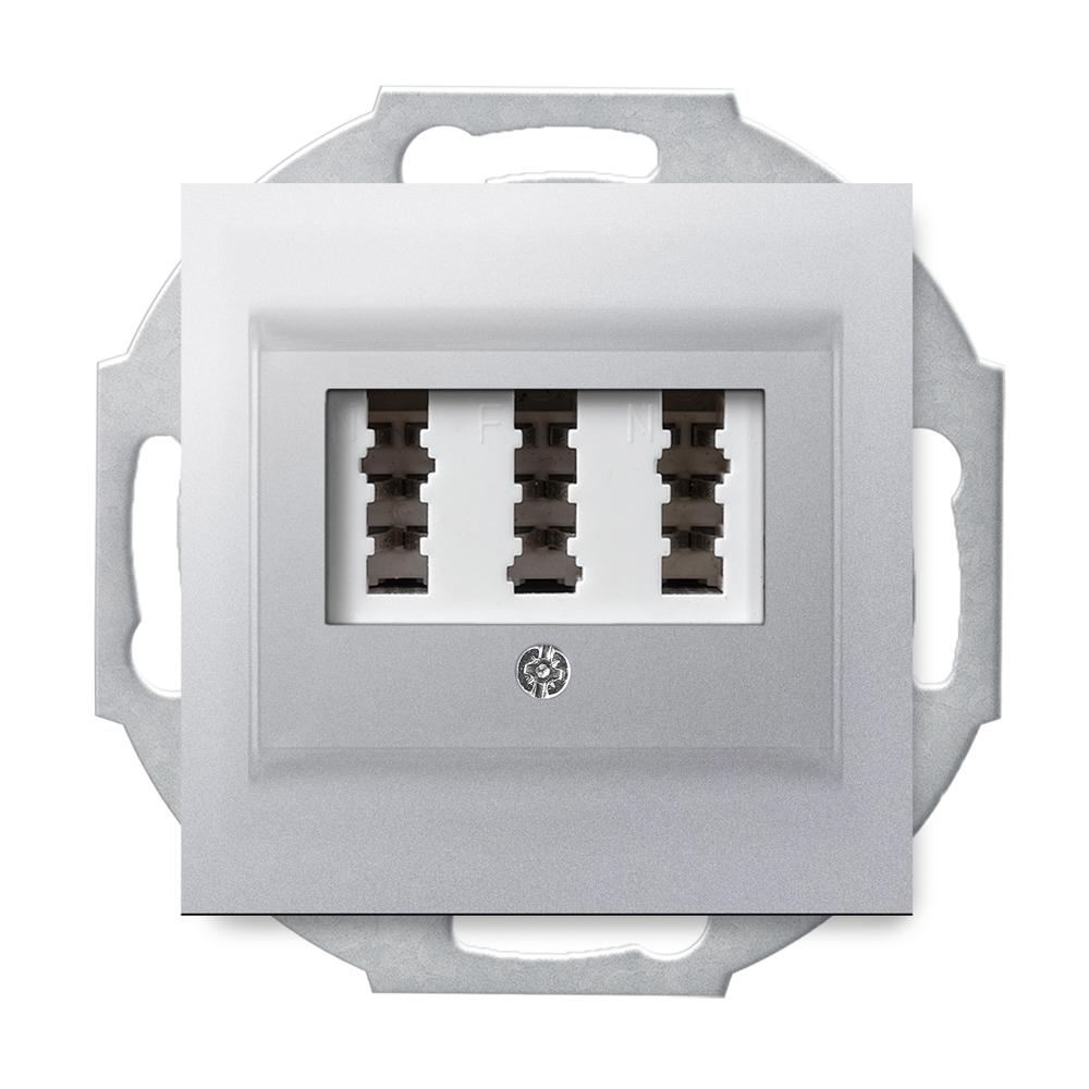 NFN TAE Telefon Anschlussdose ( Einsatz + Deckel ) KAREA Silber