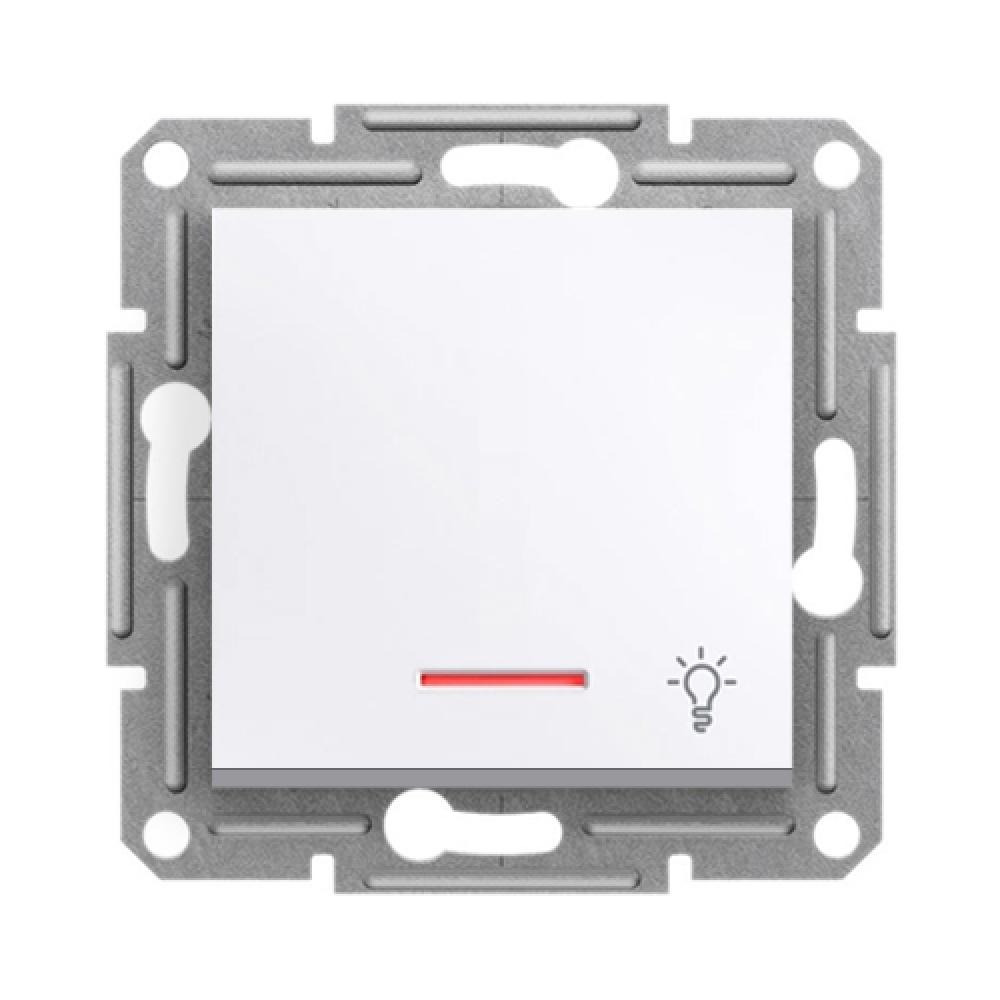 TASTER MIT LED & MIT LICHT SYMBOL OHNE RAHMEN ASFORA WEISS