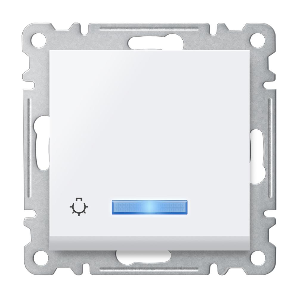 TASTER mit LED ( Einsatz + Wippe ) KAREA Alpinweiss