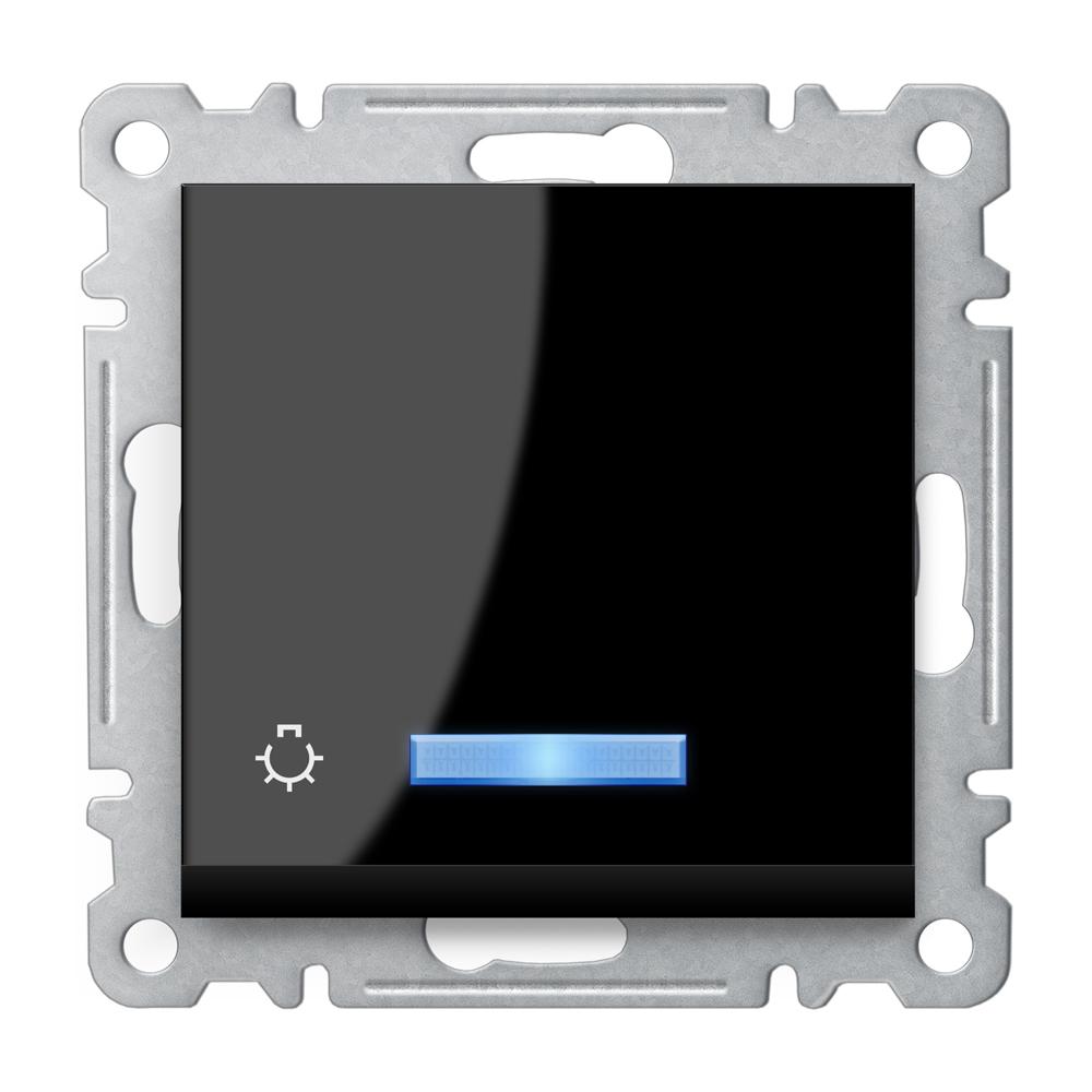 TASTER mit LED ( Einsatz + Wippe ) KAREA Schwarz