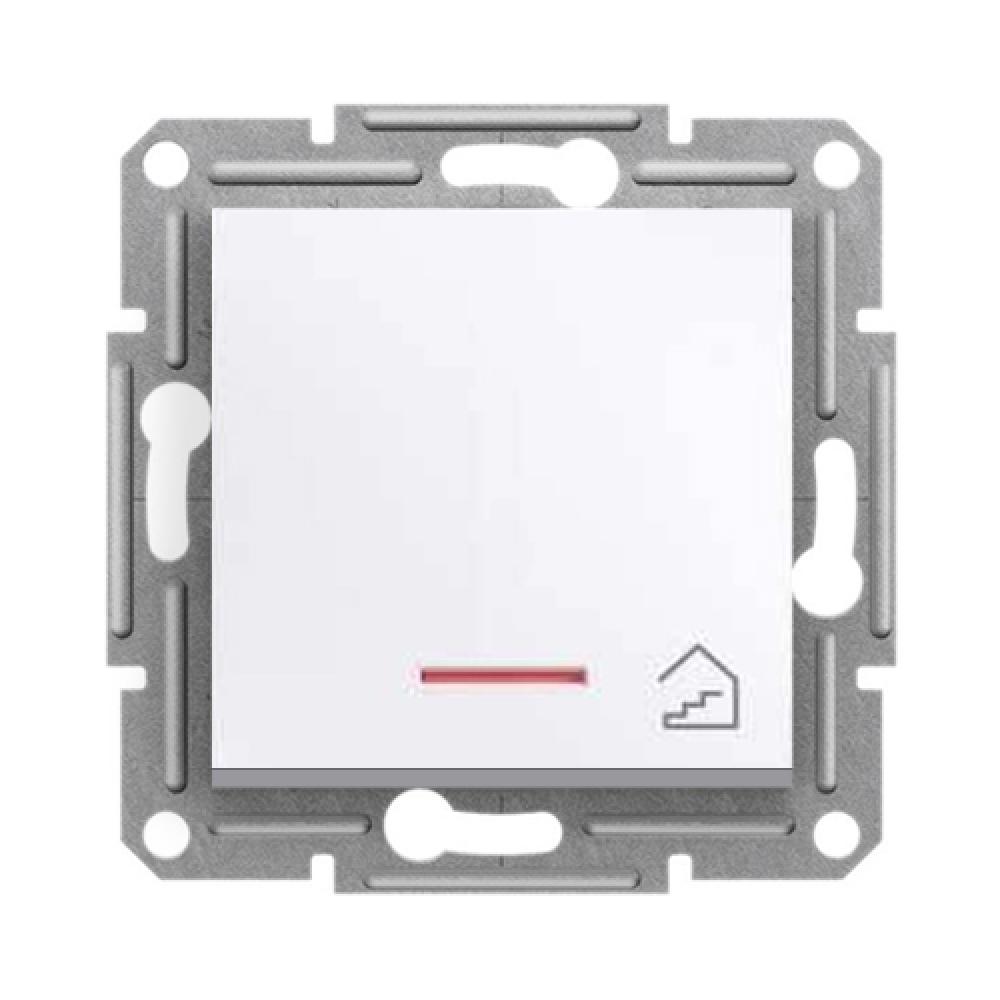 TASTER MIT LED & TREPPENHAUS SYMBOL OHNE RAHMEN ASFORA WEISS