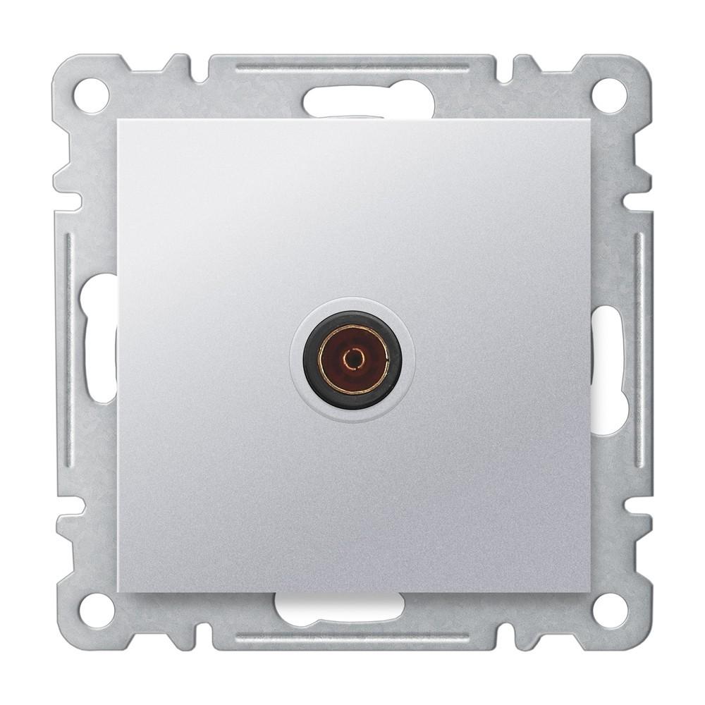 TV DOSE KABELDOSE DURCHGANG 6dB ( Einsatz + Deckel ) LUNIS Met. Silber