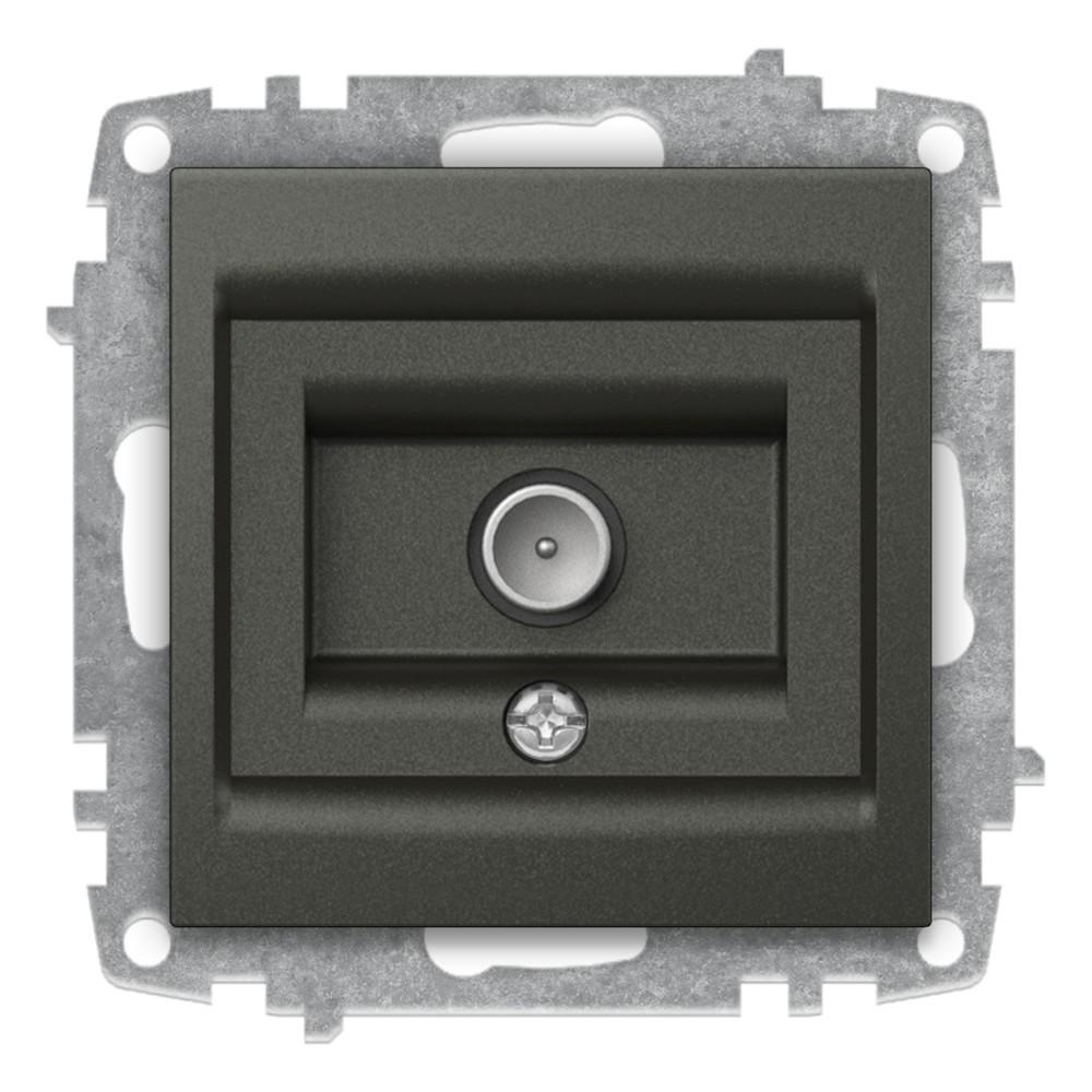 TV DOSE END 1 LOCH (Einsatz + Deckel) ZENA Anthrazit