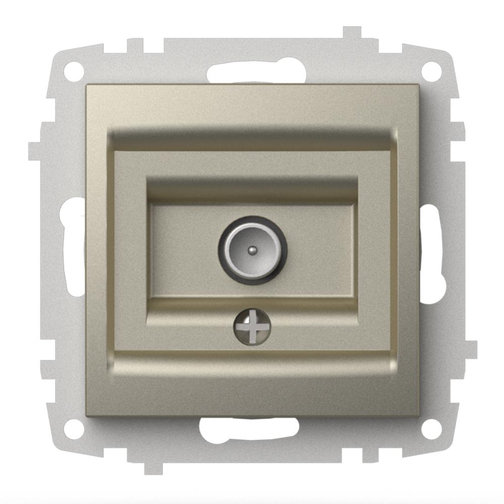 TV DOSE DURCHGANG 1 LOCH (Einsatz + Deckel) ZENA Titanium