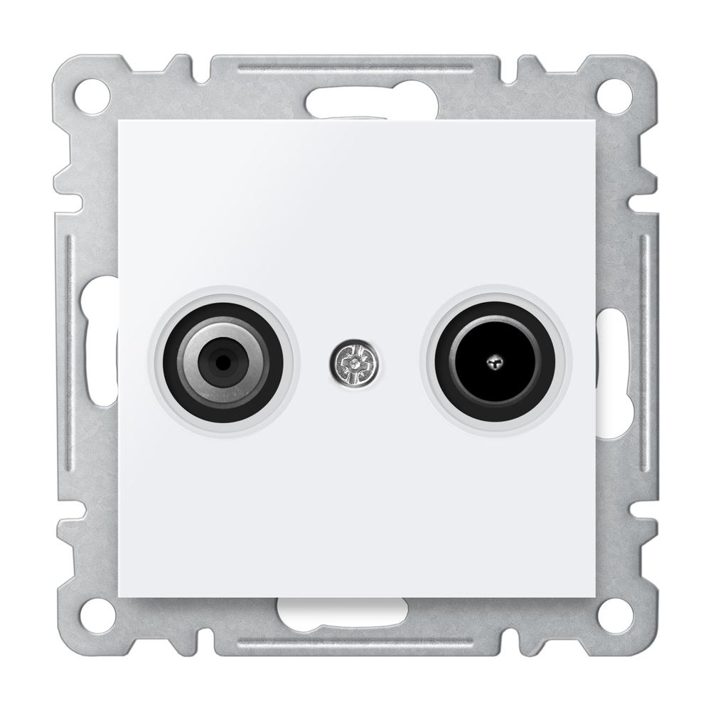 TV-SAT DOSE END 1dB ( Einsatz + Deckel ) KAREA Alpinweiss