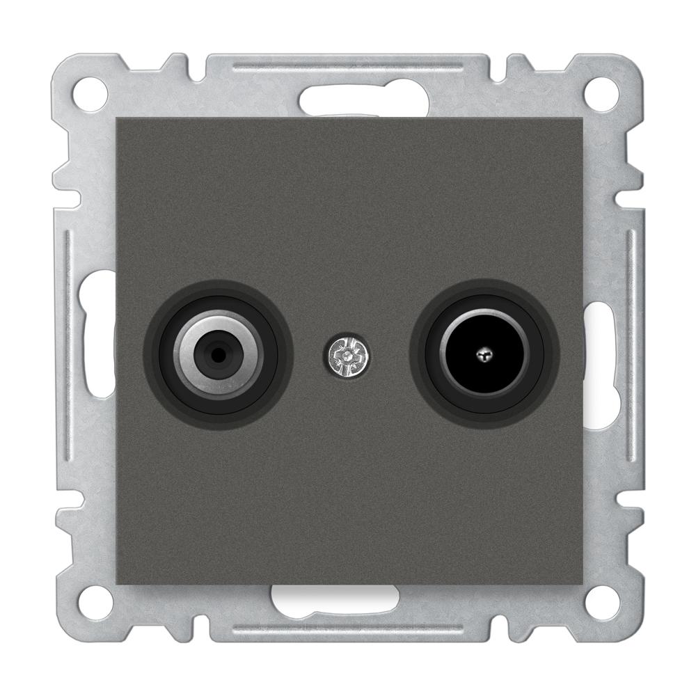 TV RADIO DOSE DURCHGANG 7dB ( Einsatz + Deckel ) LUNIS Anthrazit