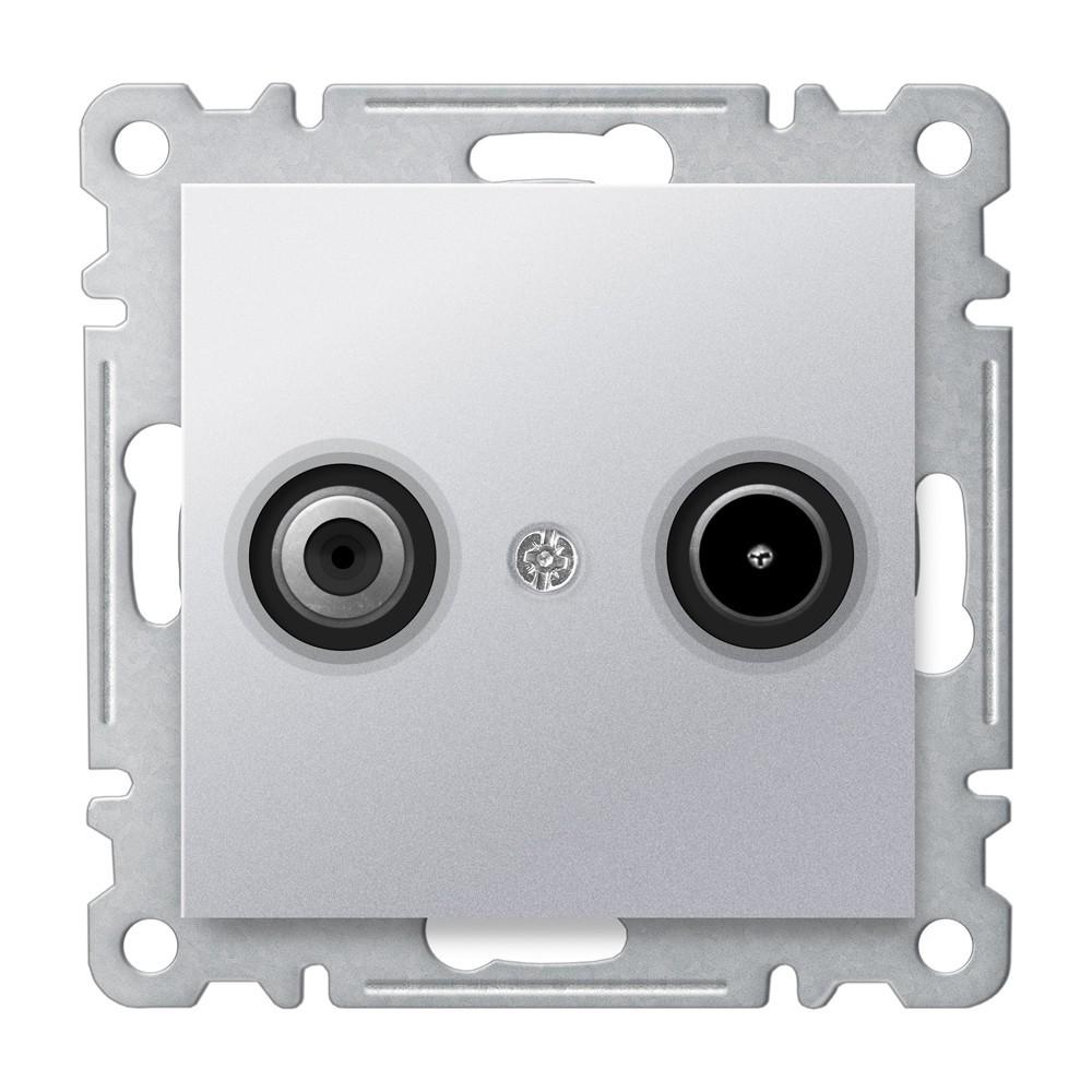 TV RADIO DOSE END 1,5dB ( Einsatz + Deckel ) KAREA Met. Silber