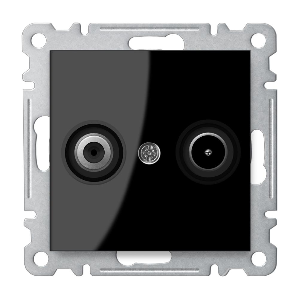 TV RADIO DOSE END 1,5dB  ( Einsatz + Deckel ) LUNIS Schwarz