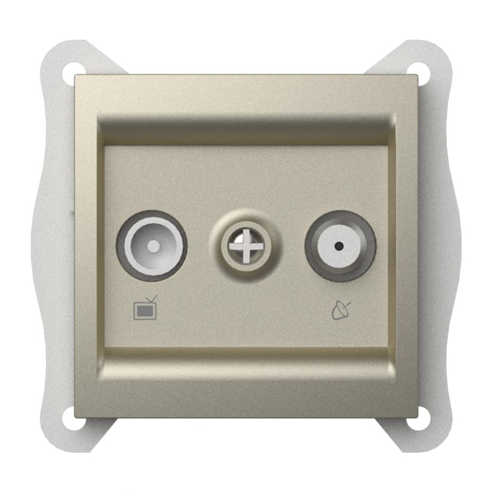 TV SAT DOSE 2 LOCH DURCHGANG (Einsatz + Wippe) ZENA Titanium