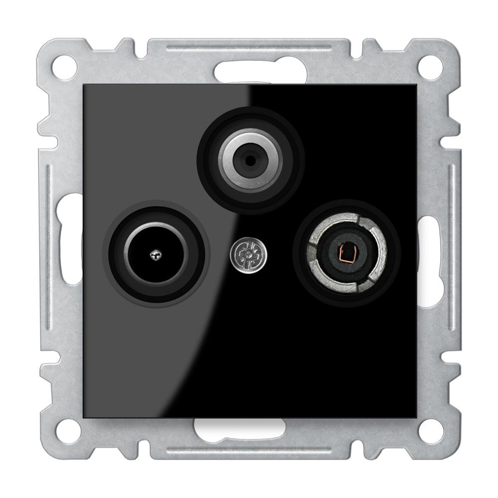 SAT-TV-RADIO DOSE END 1,5dB ( Einsatz + Deckel ) KAREA Schwarz