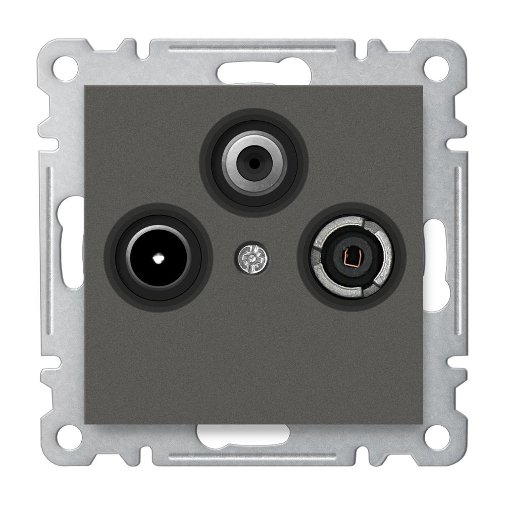 SAT-TV-RADIO DOSE END 1,5dB ( Einsatz + Deckel ) LUNIS Anthrazit