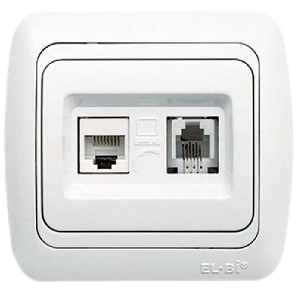 KOMBI WESTERN + ISDN CAT 6 DOSE TUNA WEISS