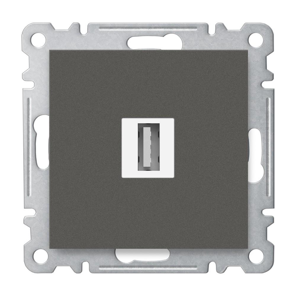 USB DURCHGANG ANSCHLUSSDOSE ( Einsatz + Deckel ) KAREA Anthrazit