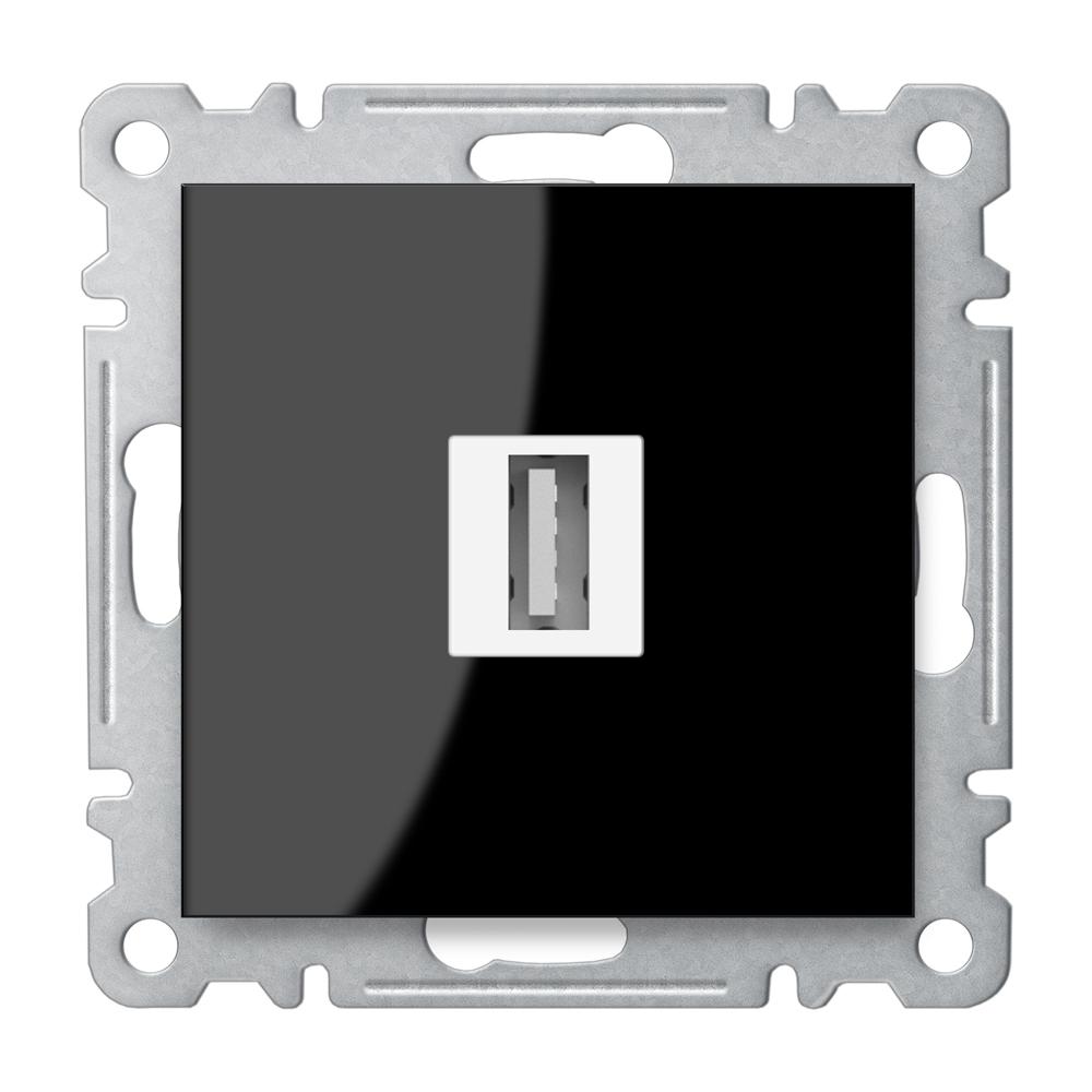 USB Anschlussdose ( Einsatz + Deckel ) KAREA Schwarz