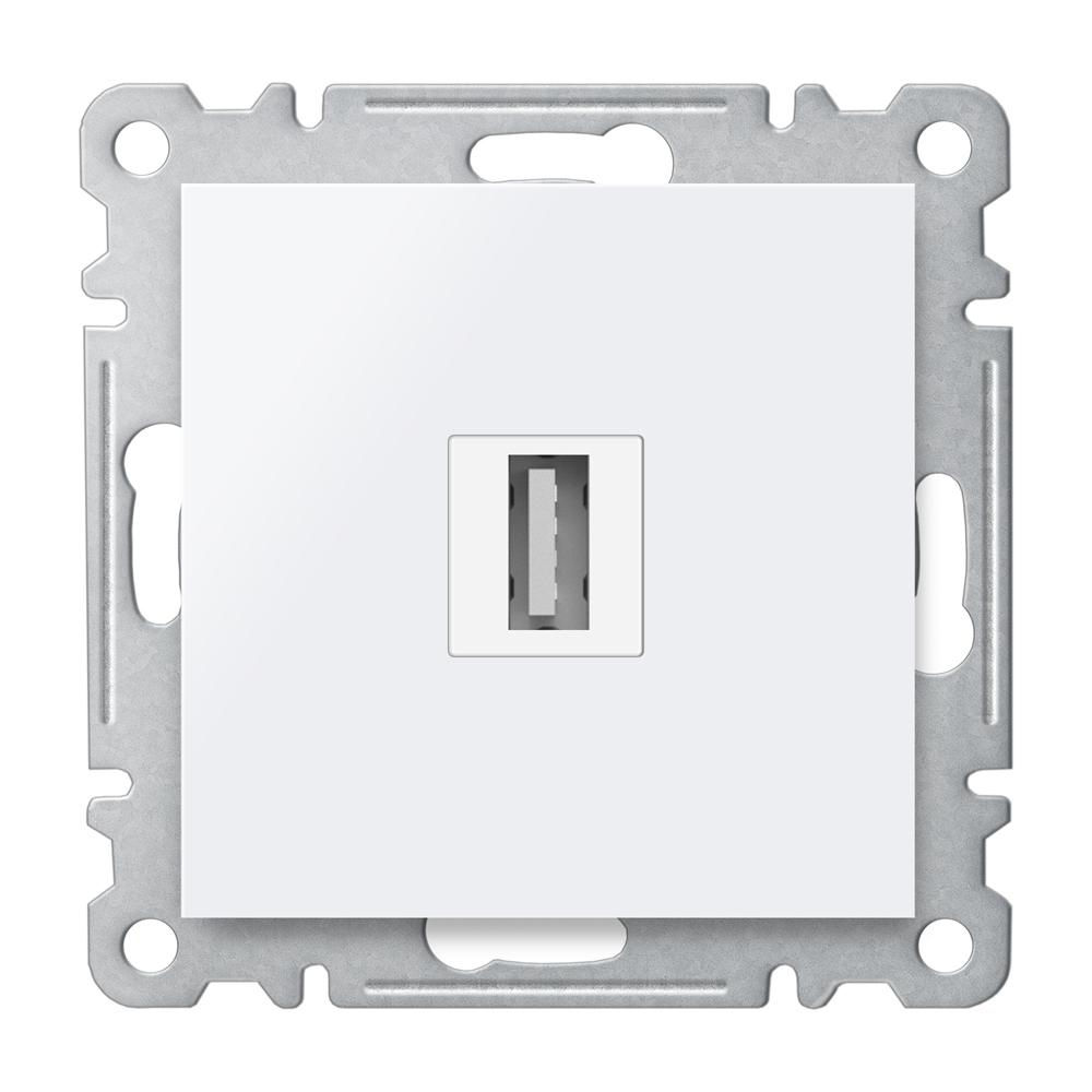 USB ANSCHLUSSDOSE  ( Einsatz + Deckel ) LUNIS Alpinweiss