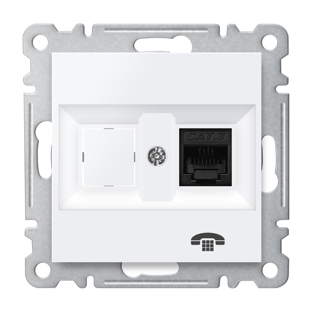 1 FACH WESTERN TELEFONDOSE ( Einsatz + Deckel ) KAREA Alpinweiss