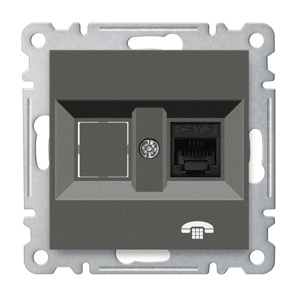 1 FACH WESTERN TELEFONDOSE ( Einsatz + Deckel ) LUNIS Anthrazit