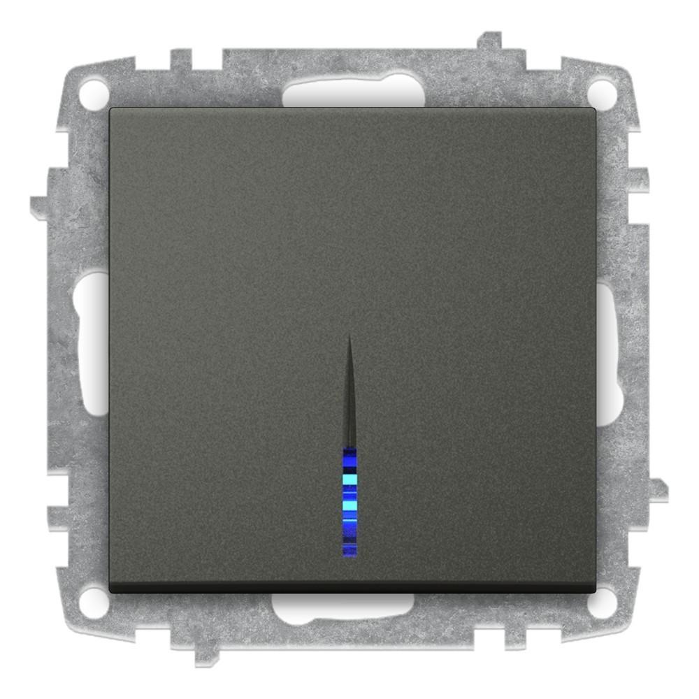 WECHSELSCHALTER mit LED ( Einsatz + Wippe) ZENA Anthrazit