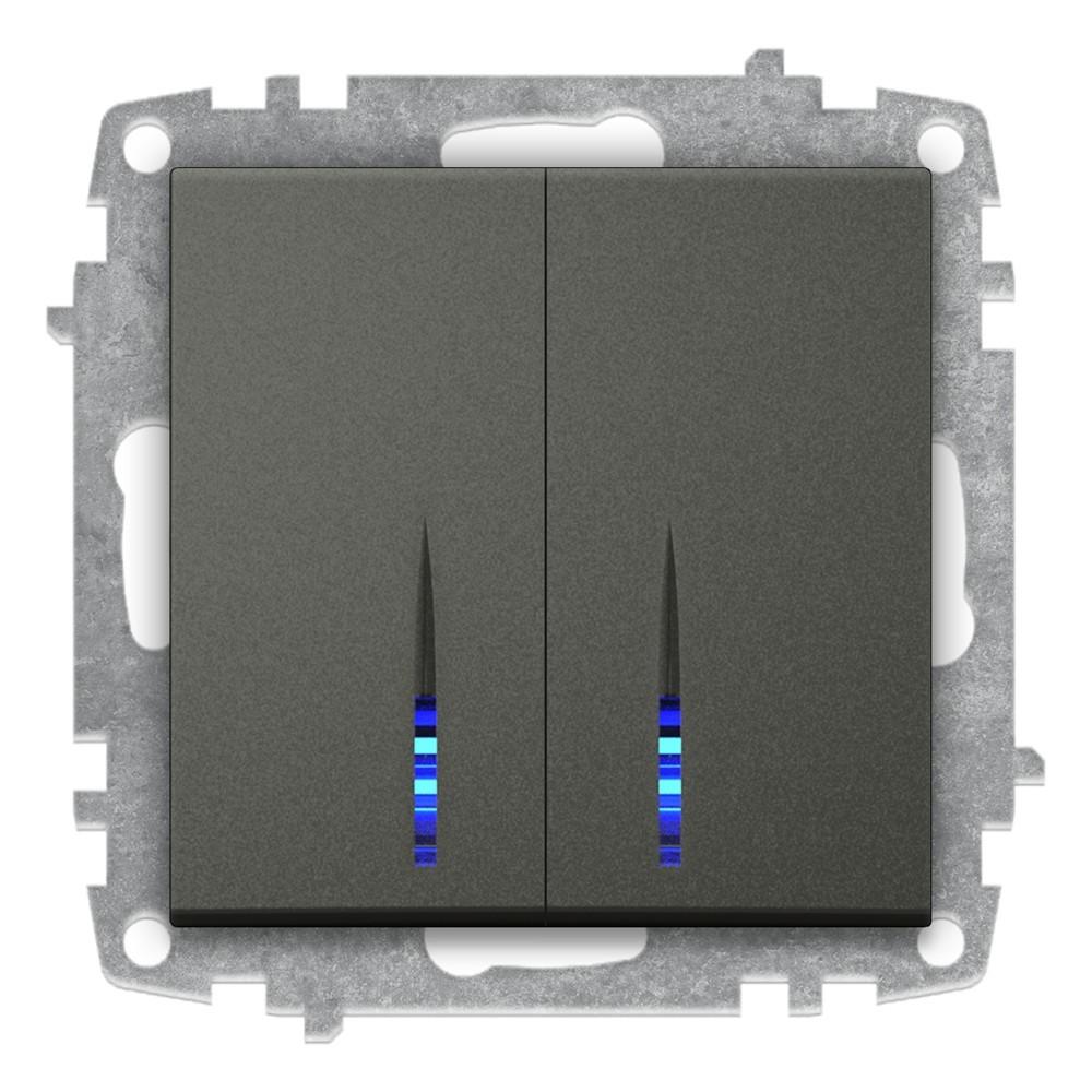 SERIENSCHALTER mit LED (Einsatz + Wippe) ZENA Anthrazit