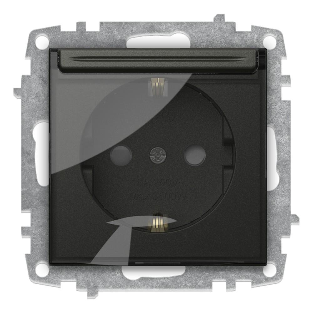 ABDECKSTECKDOSE mit KINDERSICHERUNG ( Einsatz + Deckel ) ZENA Anthrazit