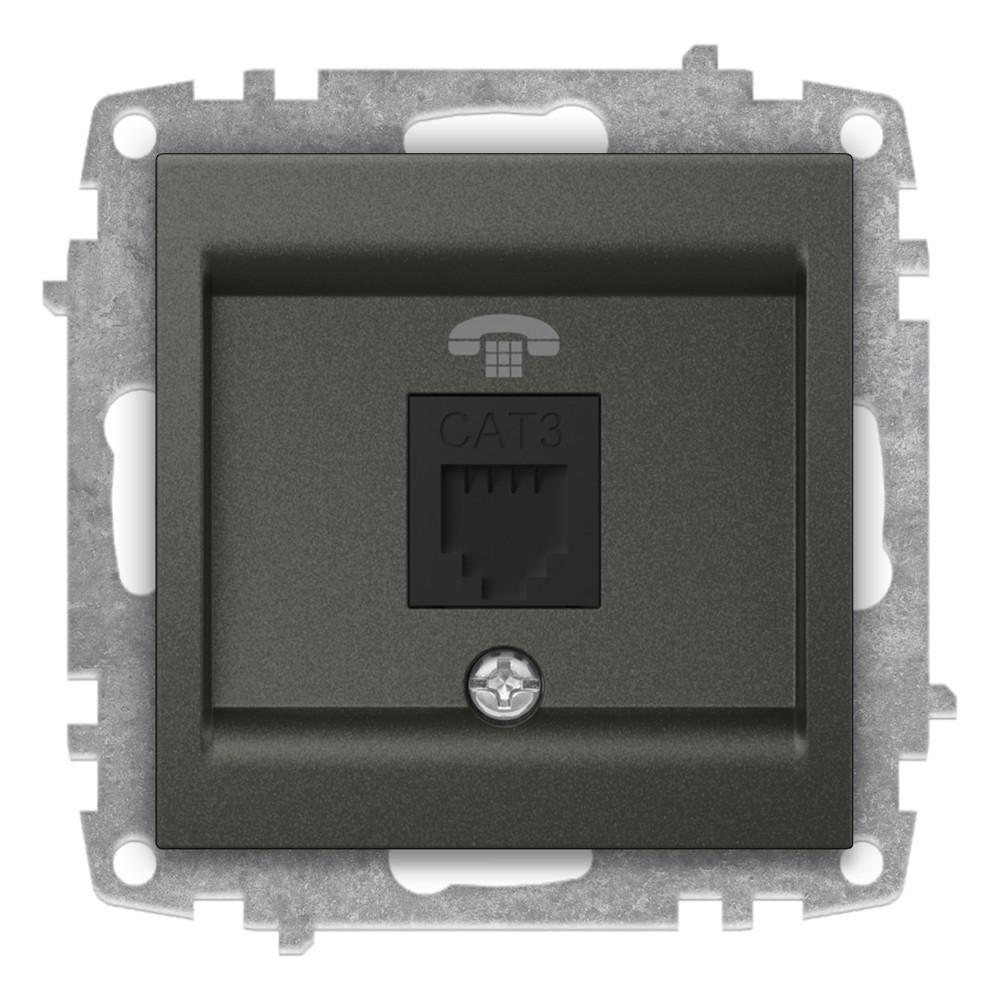 1 FACH WESTERN TELEFONDOSE (Einsatz + Deckel) ZENA Anthrazit