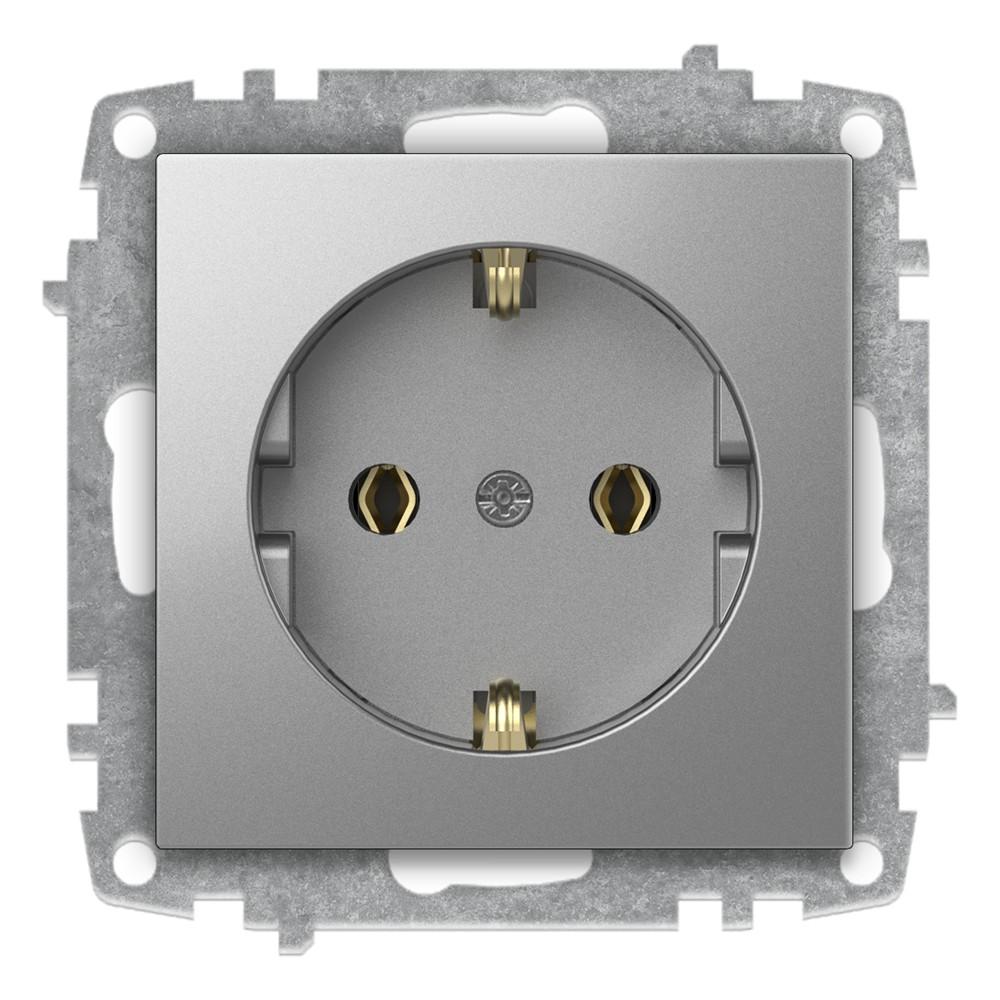 STECKDOSE (Einsatz + Deckel) ZENA Met. Silber