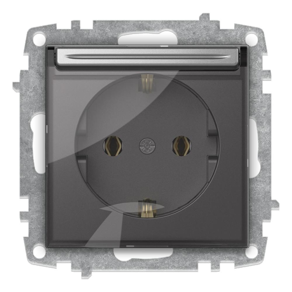 ABDECKSTECKDOSE (Einsatz + Deckel) ZENA Met. Silber