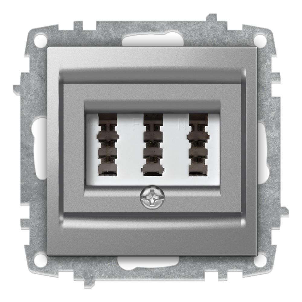TAE NFN TELEFONDOSE (Einsatz + Deckel) ZENA Met. Silber
