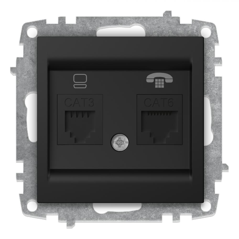 KOMBI ISDN + WESTERN DOSE ( Einsatz + Deckel ) ZENA Vantablack