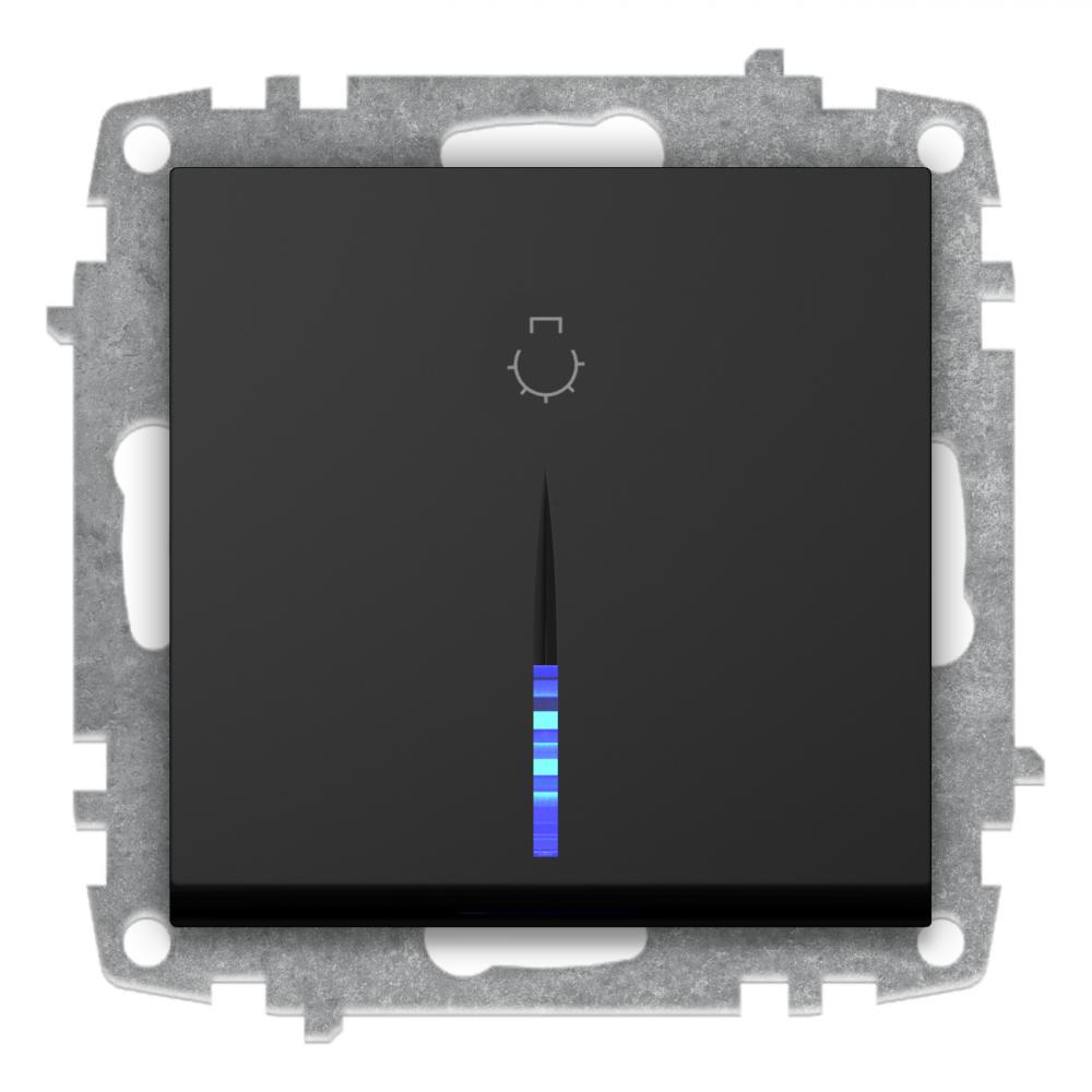 TASTER mit LED (Einsatz + Wippe) ZENA Vantablack