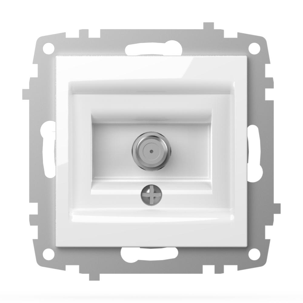 F ANSCHLUSS RG6 (Einsatz + Deckel) VEGA Alpinweiss