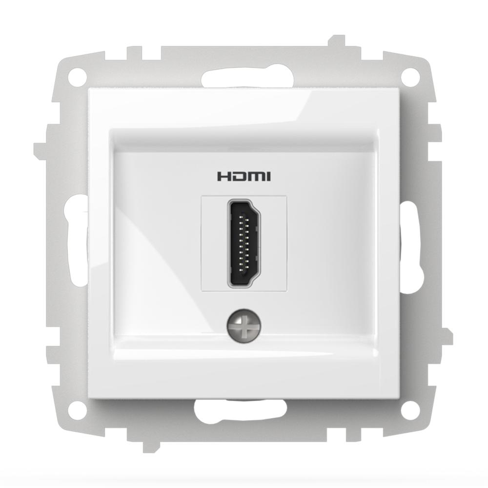 HDMI UMLEITUNG DOSE (Einsatz + Deckel) ZENA Alpinweiss