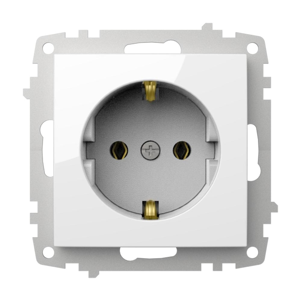 STECKDOSE EINSATZ MIT ZENTRALSCHEIBE VEGA ALPINWEISS