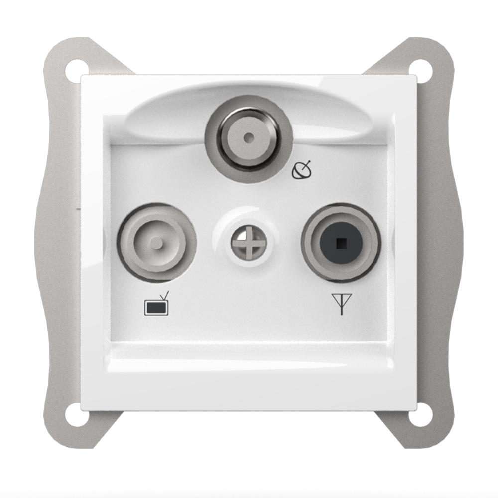SAT TV RADIO END (Einsatz + Deckel) VEGA Alpinweiss