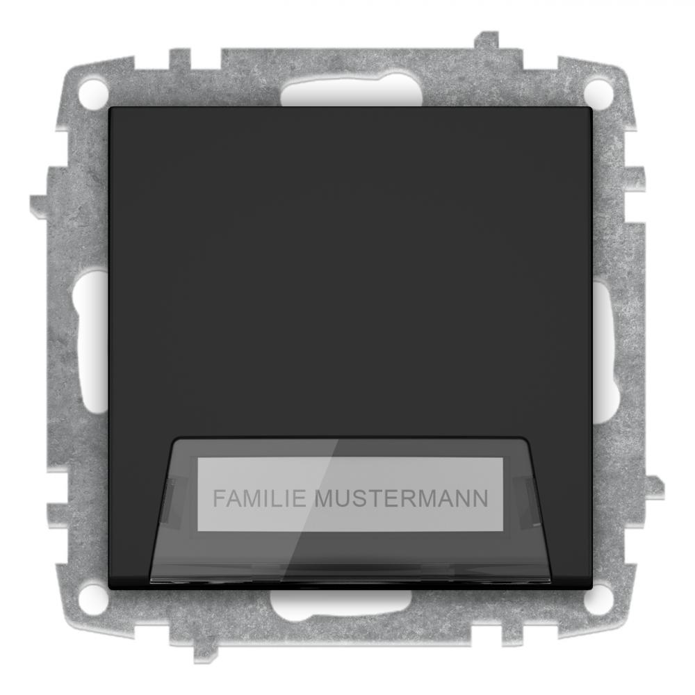 KLINGELTASTER mit NAMENSCHILD (Einsatz + Wippe) VEGA Vantablack